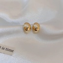 Title: Elegant Gold-Plated Oval Stud Earrings 