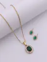 Anti-Tarnish Emerald Radiance Necklace & Earring Set