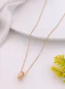 Rose Gold Cube Charm Pendant Necklace