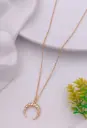 Anti-Tarnish Gold Crescent Moon Pendant Necklace