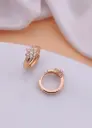 Anti-Tarnish Floral CZ Hoop Earrings