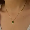 Emerald Studded Anti-Tarnish Gold Plated Stainless Steel 