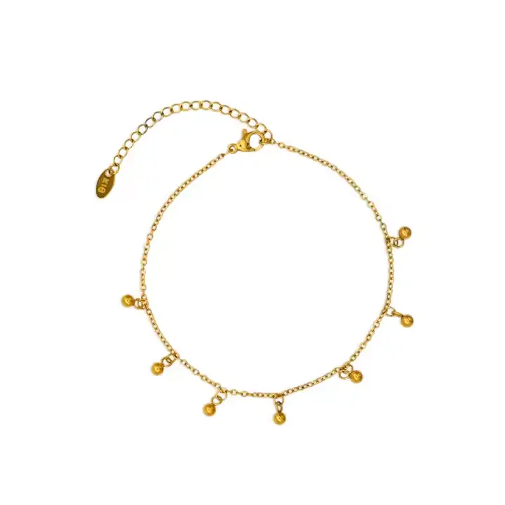 Elegant Gold-Plated Dangling Bead Bracelet