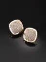  Rose Gold Pavé Cushion Stud Earrings
