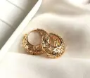 Golden Filigree Hoop Earrings(Rose Gold)