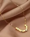 Geometric Gold-Plated Anti-Tarnish Bead Necklace 