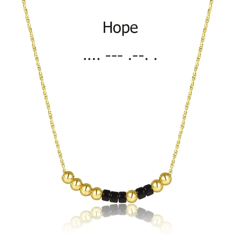 Minimalistic Hide Secret Messages Morse Code Necklace - Morse Code Beaded Necklaces