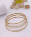Elegant Gold-Tone Stainless Steel Anti-Tarnish Bangles (Set of 3)