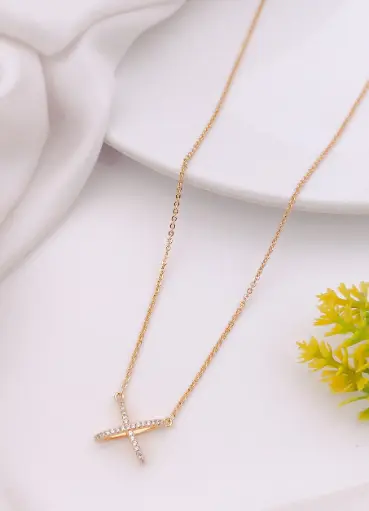 Anti-Tarnish Elegant Cross X Pendant Necklace