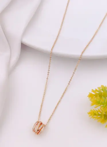 Anti-Tarnish Triple-Band Charm Necklace