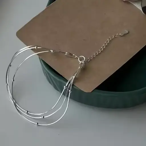 Modern Multi-Layered Sterling Silver Bracelet