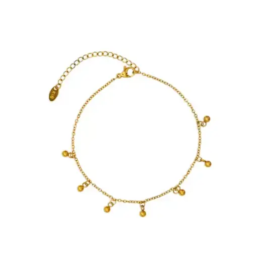 Elegant Gold-Plated Dangling Bead Bracelet