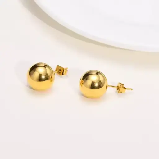  Gold Ball Stud Earrings
