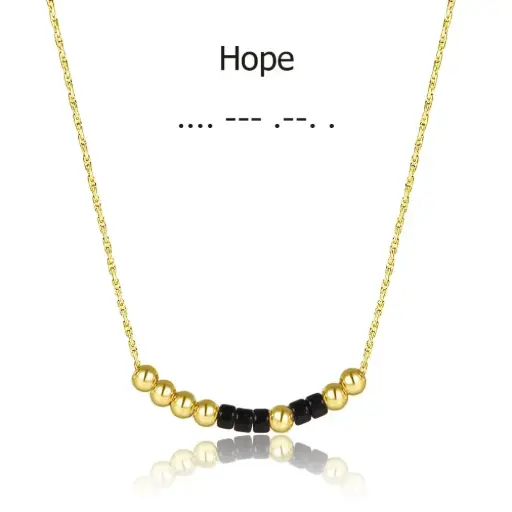 Minimalistic Hide Secret Messages Morse Code Necklace - Morse Code Beaded Necklaces