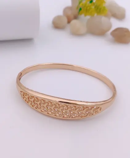 Rose Gold Filigree Bangle Bracelet